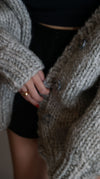Round hand-knit cardigan - Glay