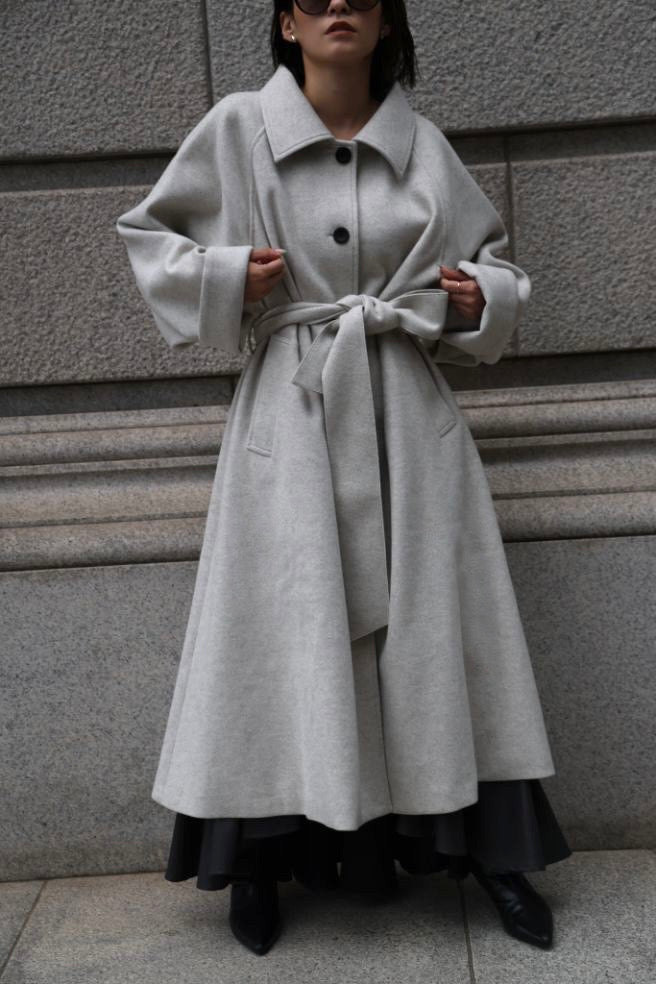 Raglan volume long coat - Light Gray – ESIÓ official