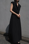 Layered  silhouette onepiece - Black