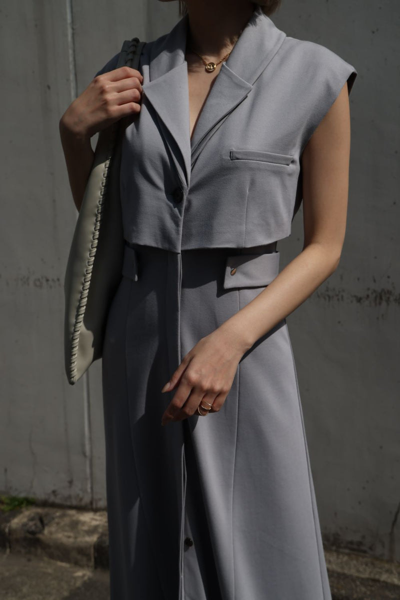 Layered  silhouette onepiece - Gray