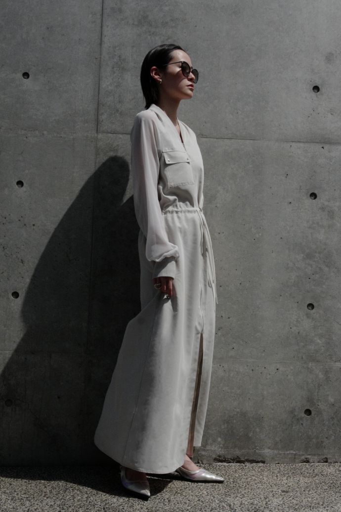 Sleeve sheer onepiece - grayge