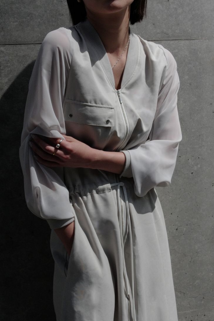 Sleeve sheer onepiece - grayge