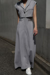 Layered  silhouette onepiece - Gray