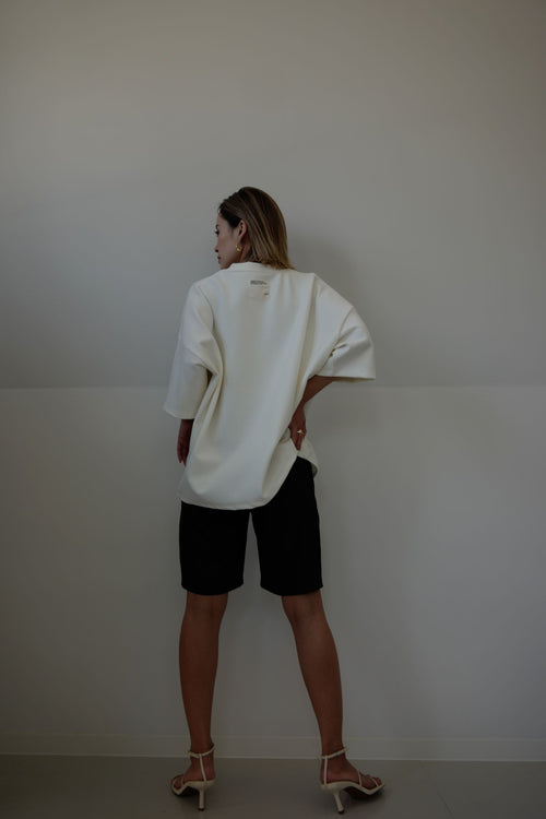 Slight luster harf pants - Black