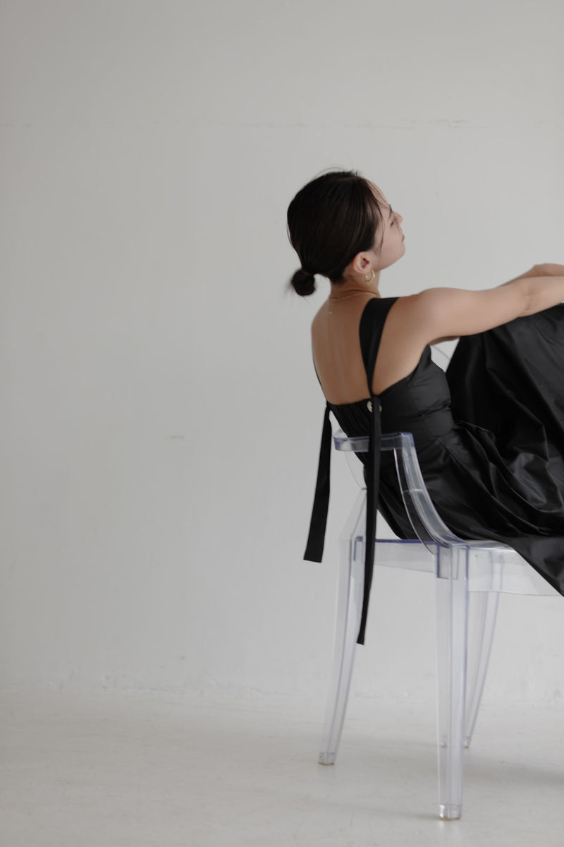 Nylon volume onepiece - Black