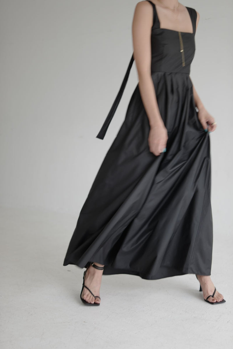 Nylon volume onepiece - Black