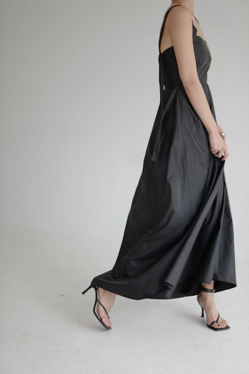 Nylon volume onepiece - Black