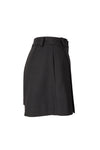 Tuck flare short pants - Black