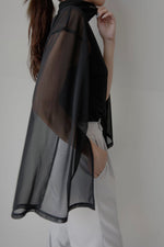 Slit sleeve sheer tops