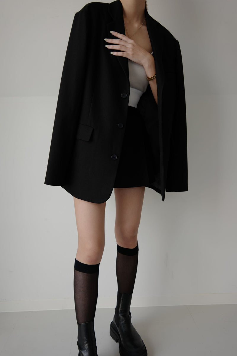 Tuck flare short pants - Black