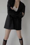 Tuck flare short pants - Black