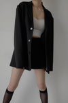 Tuck flare short pants - Black