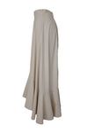 Hem switching vegan leather skirt - White