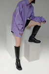 Over nylon shirt jacket -  Purple