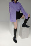 Over nylon shirt jacket -  Purple