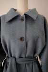 Raglan volume long coat - Blue
