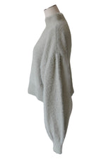 Back open shaggy knit - Light Glay