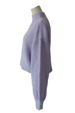 Back open shaggy knit - Purple