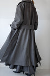 Raglan volume long coat - Brown