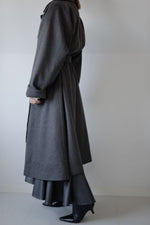 Raglan volume long coat - Brown