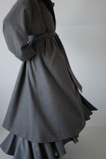 Raglan volume long coat - Brown