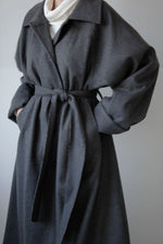 Raglan volume long coat - Brown