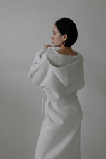 Oneside gather knit foodie - Light Gray