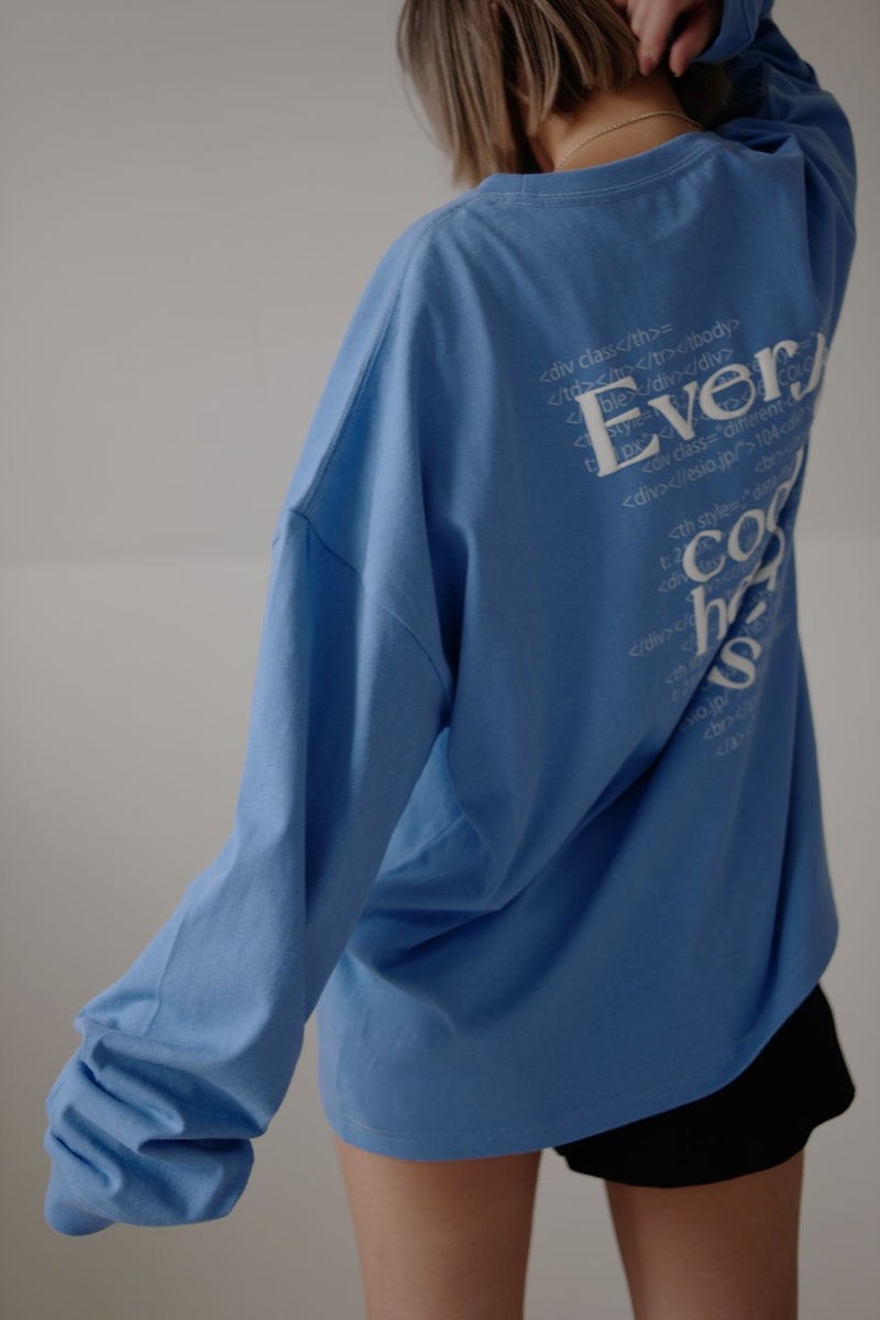 Foam print logo long T - Blue