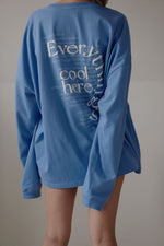 Foam print logo long T - Blue
