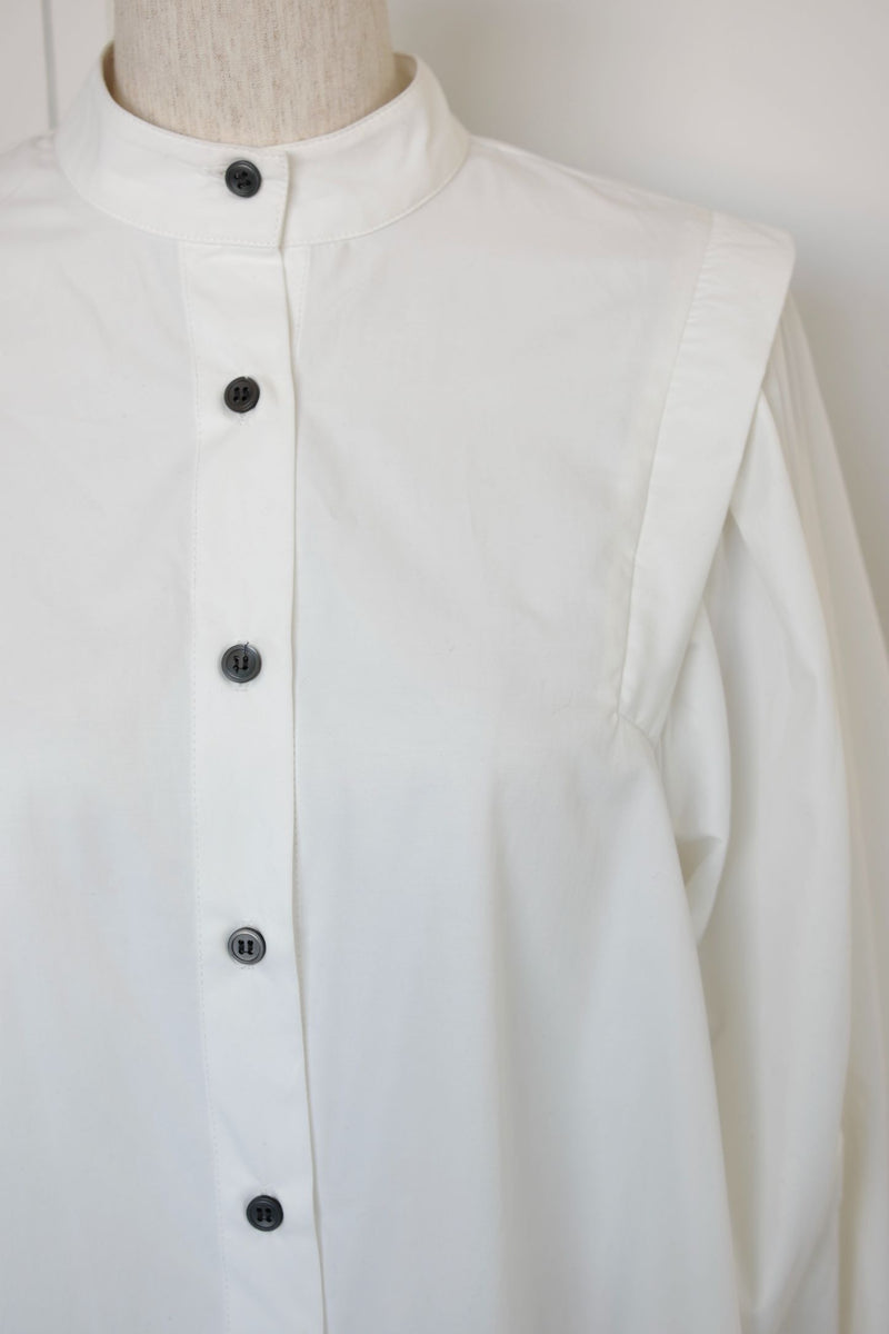 Plenty gather shirt tunic - white