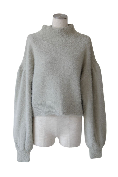 Back open shaggy knit - Light Glay - ESIÓ official