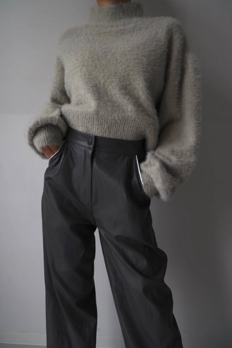 Back open shaggy knit - Light Glay - ESIÓ official