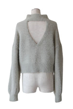 Back open shaggy knit - Light Glay - ESIÓ official