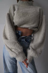Back open shaggy knit - Light Glay - ESIÓ official