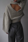 Back open shaggy knit - Light Glay - ESIÓ official