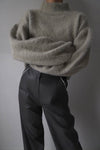 Back open shaggy knit - Light Glay - ESIÓ official