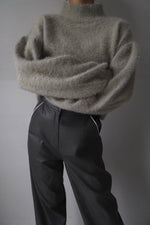 Back open shaggy knit - Light Glay - ESIÓ official