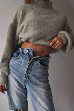 Back open shaggy knit - Light Glay - ESIÓ official