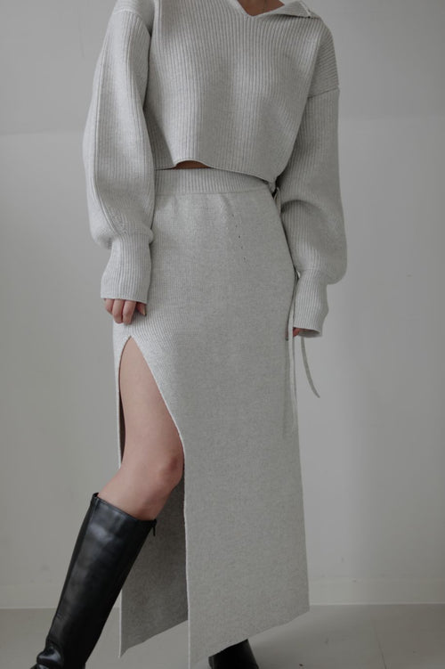 Bold slit knit skirt - ESIÓ official