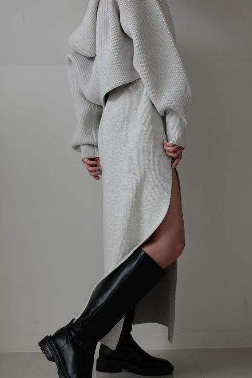 Bold slit knit skirt - ESIÓ official